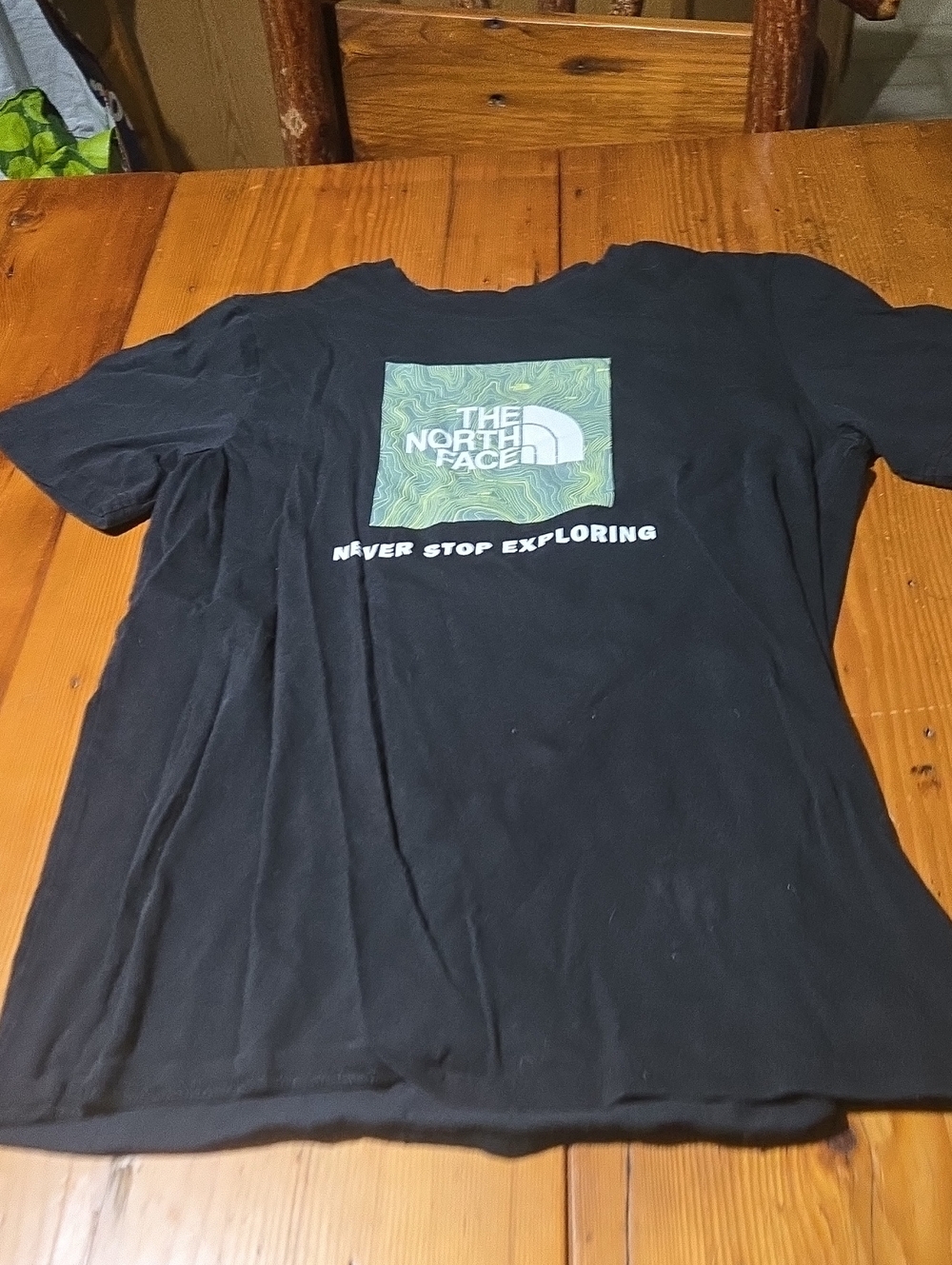 The North Face Black Tee with Green Graphic Logo Sz Xxl